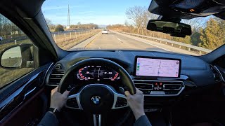 2022 BMW X4 M40i  POV Test Drive  Autobahn  060 [upl. by Mackey]