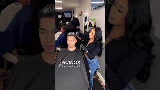 Pacinos Matte Paste styling her client giving him some texture Finishing off with Final Touch [upl. by Newcomer]