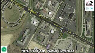 I75 Feasibility Simulation 2026 PM Peak Partial Cloverleaf [upl. by Naggem396]