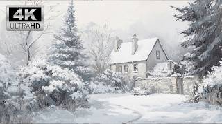 Winter Art for TV  Christmas screensaver Landscape TV art 4K NO SOUND [upl. by Sollows]