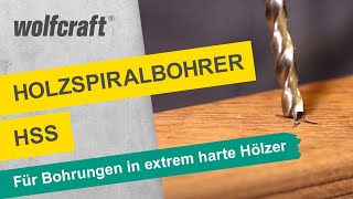 Holzspiralbohrer Für Bohrungen in extrem harte Hölzer  wolfcraft [upl. by Chapa]