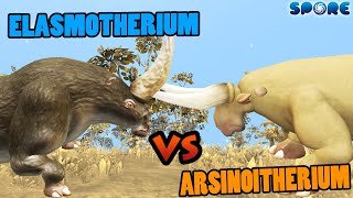 Elasmotherium vs Arsinoitherium  Prehistoric Beast Battle S3E1  SPORE [upl. by Ramsey]