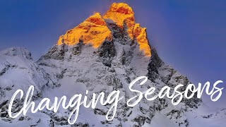 Changing seasons  Cervinia Italy  The Italian Alps at the border with Switzerland  4K drone [upl. by Ennasil]