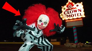 Terrifying CLOWN Encounter at Haunted Clown Motel OVERNIGHT [upl. by Gintz]