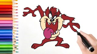 How to draw tasmanian devil cartoon [upl. by Adnirim]