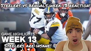 STEELERS INSANE Pittsburgh Steelers vs Cincinnati Bengals  2024 Week 13 Game Highlights REACTION [upl. by Nnaaras460]