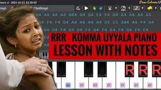 RRR  Komma Uyyala Malli Piano Lesson  Music Notes [upl. by Pape]