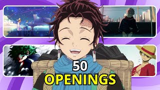 ANIME OPENING QUIZ  50 Openings VERY EASY  VERY HARD [upl. by Nica]