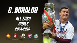 Cristiano Ronaldo  All 14 Euro Goals 20042020 [upl. by Anirod]