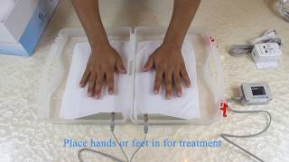 Iontophoresis machine for hyperhidrosis hands and feet  Iontocure latest device iD200 demo [upl. by Assej]