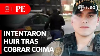 Policías se dan a la fuga tras ser soprendidos cobrando coima  Primera Edición  Noticias Perú [upl. by Ardaid]