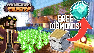 How to generate FREE DIAMONDS in Minecraft Create Mod [upl. by Noillimaxam720]