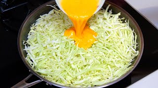 Cabbage with eggs tastes better than meat Easy quick and very delicious dinner recipe ASMR [upl. by Aleil]