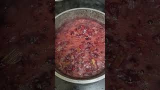 Blending the Red Berry Jam cooking kitchen rhubarb [upl. by Lleoj]