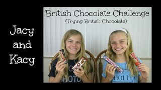 Chocolate Challenge  Trying British Chocolate  Jacy and Kacy [upl. by Ailugram]