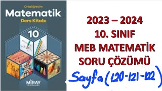 10sınıf MEBMatematik sayfa 120121122 Alt Öğrenme Alanı Testi Miray yayınları [upl. by Gnanmas149]