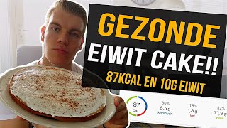 GEZONDE RECEPTEN EIWIT CAKE ALS IDEALE SNACK MAAR 80KCAL EN 10G EIWIT [upl. by Aihk]