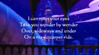 DisneyAladdinA Whole New Worldlyrics [upl. by Krishnah]