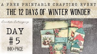 12 Days of Winter Wonder Day 5  Free Printable Project Easy  Beginner Friendly  Ink and Page [upl. by Shanleigh173]