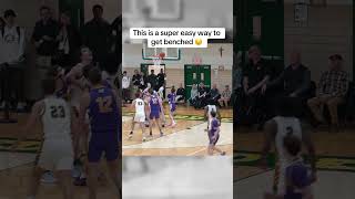 THIS IS A SUPER EASY WAY TO GET BENCHED highschoolbasketball basketballhighlights [upl. by Jane363]