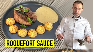 DELICIOUS BLUE CHEESE SAUCE I How to make roquefort sauce for steak or pasta [upl. by Hemphill]