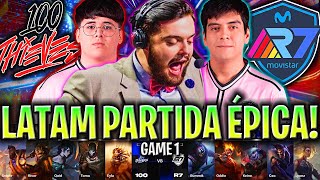 IBAI CASTEA A LATAM EN UNA PARTIDA ÉPICA  100T vs R7 Game 1 WORLDS PLAY IN 2024 IBAI ESPAÑOL [upl. by Kacy539]