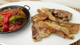 CHULETAS de CORDERO a la PLANCHA con PIMIENTOS  COCINA CONMIGO SALUDABLE [upl. by Othe]