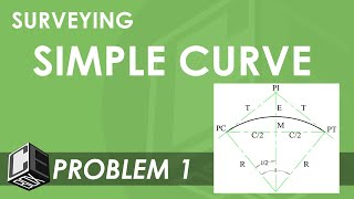 Surveying Horizontal Curve Simple Curve Problem 1 PH [upl. by Daveen181]