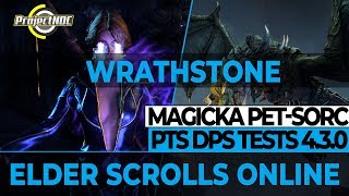 ESO  Magicka PetSorcerer DPS Tests Wrathstone PTS 430 [upl. by Enttirb]