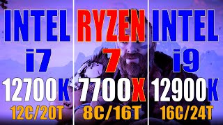 INTEL i7 12700K vs RYZEN 7 7700X vs INTEL i9 12900K  PC GAMES BENCHMARK TEST [upl. by Lorrimer866]