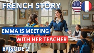 3  French Story  Episode 2  Emma is meeting with her teacher  English Translation  Learn French [upl. by Edmonds]