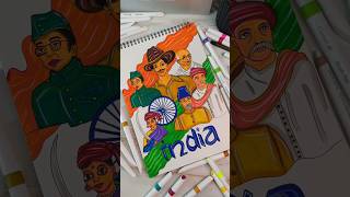 Indian Freedom Fighters🫡 Drawing 🇮🇳😍  15 August Drawing 🇮🇳❤️ shorts youtubeshorts viralvideo [upl. by Assirac]