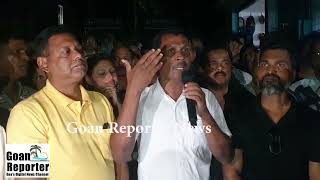 Goan Reporter Mla Anton Vaz Speaks at Sancoale Silent Protest Rally to OPPOSE Sancoale Project [upl. by Ellehs140]