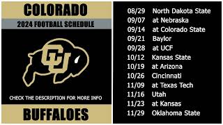 2024 Colorado Buffaloes Football Schedule [upl. by Gonick619]