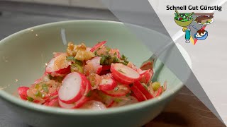 Frischer RadieschenSalat Schnell Gut amp Günstig Kochen Salat  Beilage [upl. by Rdnaskela]