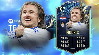 FIFA 22 LUKA MODRIC 97 TOTS PLAYER REVIEW I FIFA 22 ULTIMATE TEAM [upl. by Anirdna]