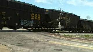 CSX AC6000 608 in YN1 and CEFX AC4000 1048 former in Homestead PA [upl. by Wylma]