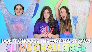 DONT CHOOSE THE WRONG STRAW SLIME CHALLENGE [upl. by Haraj]