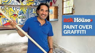 How to Paint Over Spray Paint Graffiti  Ask This Old House [upl. by Las57]