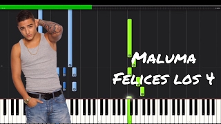 Maluma Felices los 4 Piano Tutorial [upl. by Anicul158]