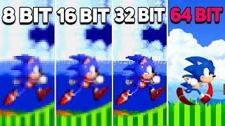 Sonic the Hedgehog 2 1992 8bit vs 16bit vs 32bit vs 64bit is there a big difference [upl. by Yantruoc]