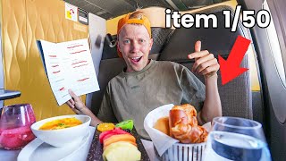 Ordering The Entire Business Class Menu Qatar Airways [upl. by Jeroma]