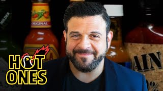 Adam Richman Impersonates Noel Gallagher While Eating Spicy Wings  Hot Ones [upl. by Imim]