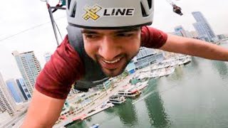 WORLDS LONGEST ZIPLINE IN DUBAI MARINA XLINE [upl. by Eelra]