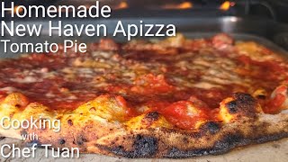 New Haven Apizza  Ooni Koda 16  Tomato Pie  Homemade  Autolyse Dough Method  High Hydration [upl. by Ycnaf]