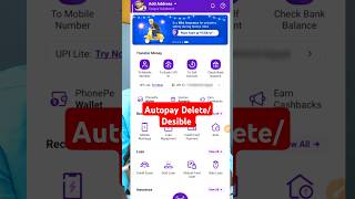 autopay Off In PhonePe  How To Delete Autopay In PhonePe  Autopay Cancel in PhonePe [upl. by Milburt]