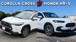 Toyota Corolla Cross vs Honda HRV  Which Should You Buy [upl. by Hgielime548]