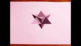 How to Draw a 3D Stellated Octahedron  Geometric Tutorial [upl. by Mela211]