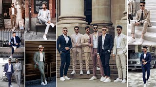 Suits With White Sneakers Combination Ideas💡 Coat Pant Combination  MrGovindsahu [upl. by Nylyrehc403]