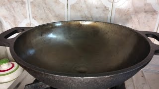 cast iron kadai seasoning in tamil  how to season cast iron cookware [upl. by Essilrahc]